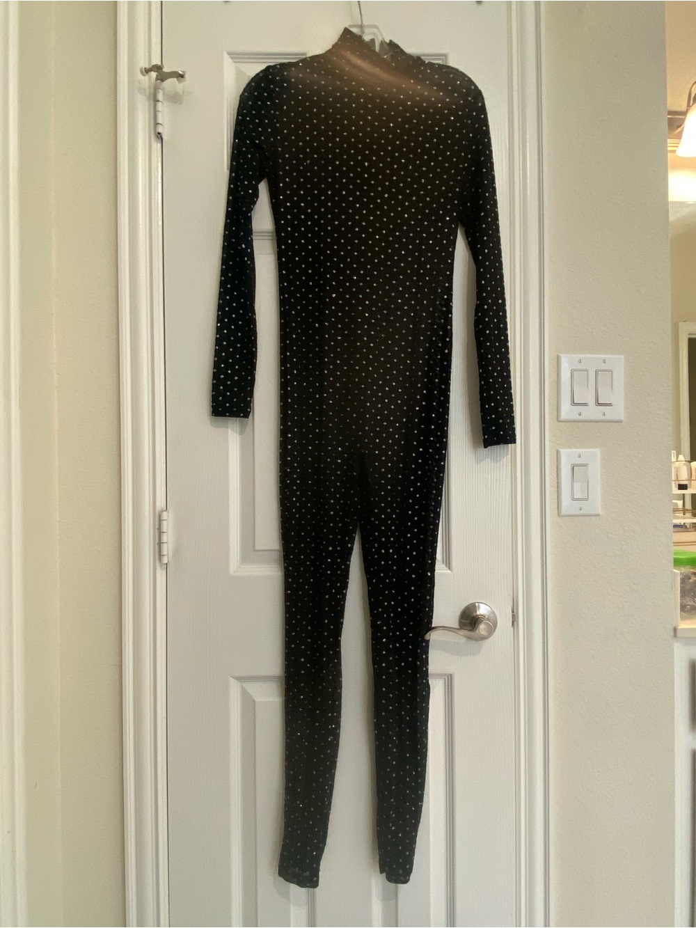 Black sequins Polka Dot One-Piece Jumpsuit